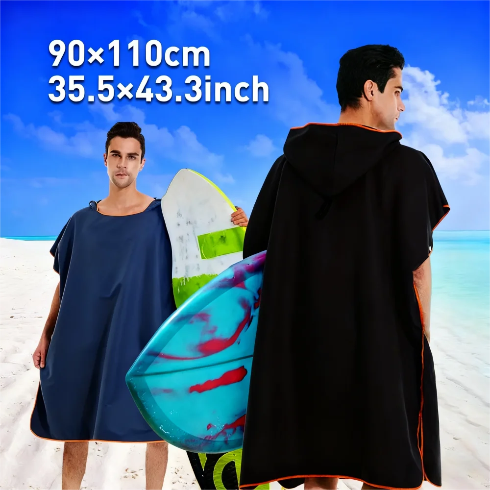 Bata cambiante de secado rápido, albornoz absorbente con capucha, Toalla de baño súper absorbente para natación, Fitness, Yoga, playa