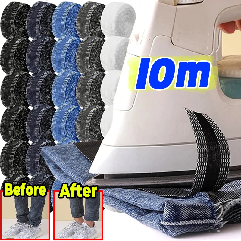 1-10M Selbstklebende Hosen Saum Paste Band Hosen Rand Paste Eisen-auf Hose Verkürzen Reparatur Jean Säumen band Für DIY Nähen Stoff