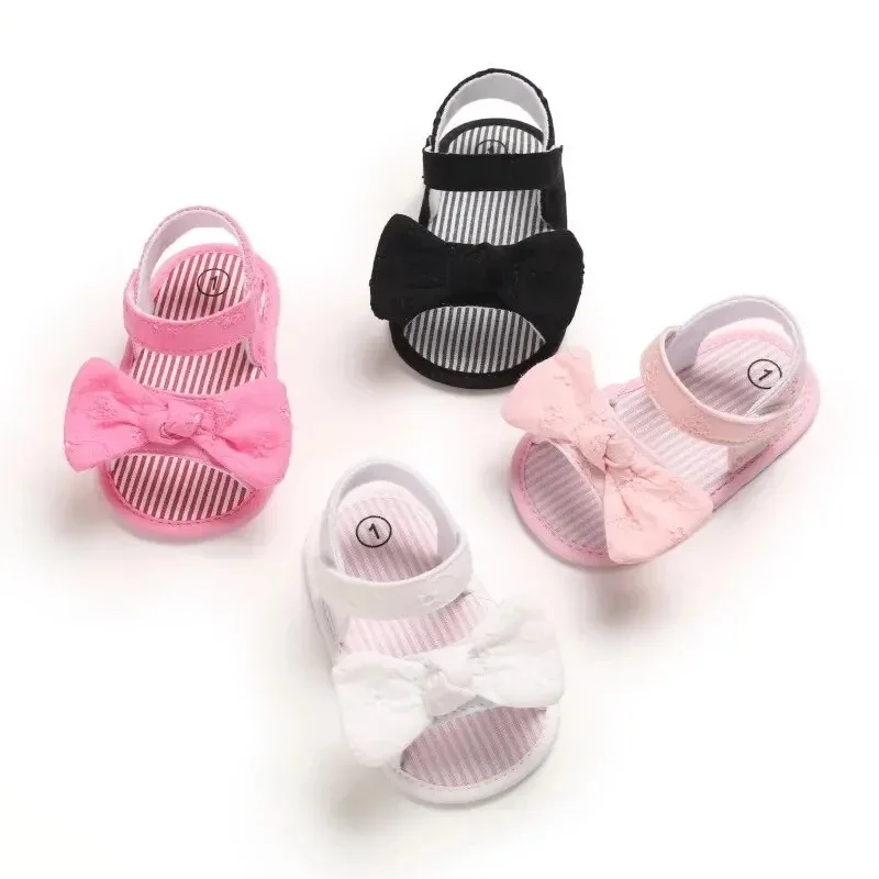 Sommer Nette Bowknot Kleinkind Mädchen Schuhe Leinwand Neugeborenen Garten Sandalen Baby Anti-slip Weiche Baby Mädchen Schuhe 0-18M