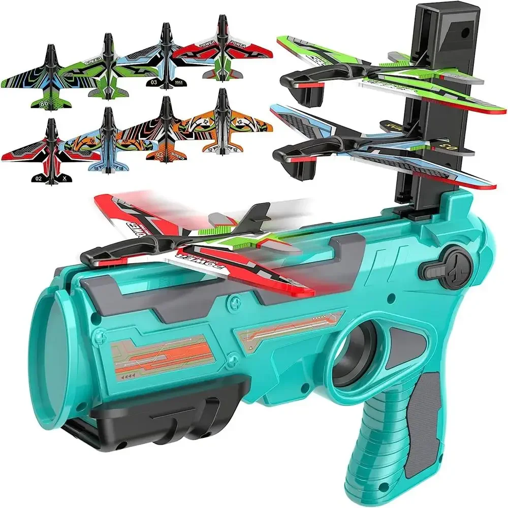 Schießen Luft Flugzeug Launcher Blase Katapult Kunststoff Flugzeug Spielzeug Schießen Spiel Outdoor Sport Spielzeug für Kinder Flugzeug Katapult Pistole