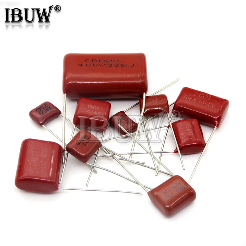 10 Uds 63V 100V 250V 400V 630V CBB condensador de película de polipropileno 100PF 220PF 470PF 10NF 1UF 22NF 100NF 220NF 330NF 470NF 680NF