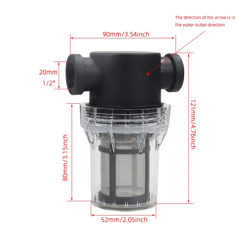 สวนรดน้ํากรอง 1/2 ''3/4'' 1 ''พลาสติกระบบชลประทานสิ่งสกปรก Prefilter เพาะเลี้ยงสัตว์น้ําในครัวเรือนท่อกรอง