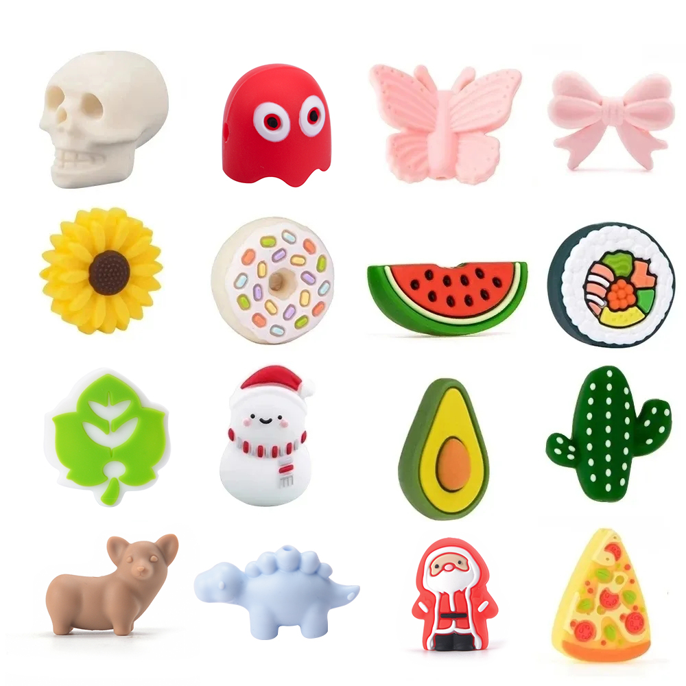 10PCS Baby Zahnen Panda Blatt Silikon Perlen Sunflowe DIY Food Grade Geist Silikon Nagetier Spielzeug BPA FREI Krankenschwester Geschenk zubehör
