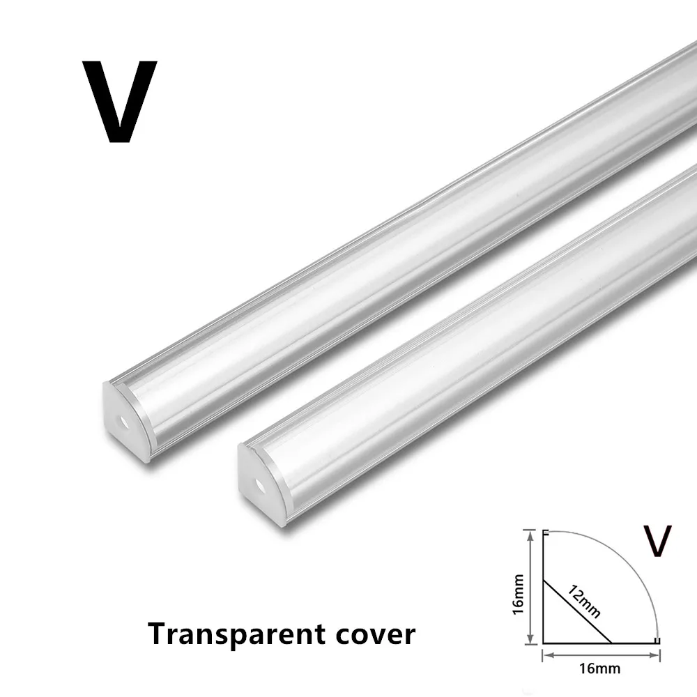 2-35 ชิ้น/ล็อต LED โปรไฟล์อลูมิเนียม 0.5m U/V-รูปร่างสําหรับ 5050 2835 LED Strip Bar โคมไฟช่องผู้ถือตู้โคมไฟห้องครัวตู้เสื้อผ้า