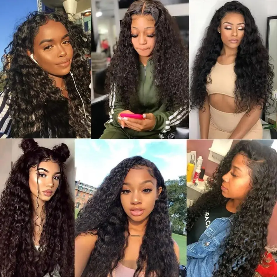 Deep Wave คลิปต่อผมมนุษย์สําหรับผู้หญิง 8 ชิ้น Cuticle Aligned ผมจริง Curly หนาปลาย 120 กรัม/เซ็ต 18 คลิป