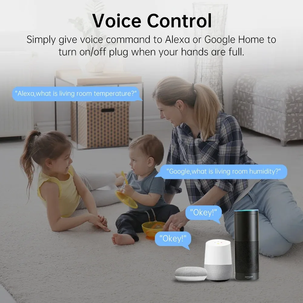 Tuya WiFi 温度と湿度センサー 2 ピース セキュリティ ホーム オートメーション 屋内ベビー モニタリング 温度計 Alexa G と連携