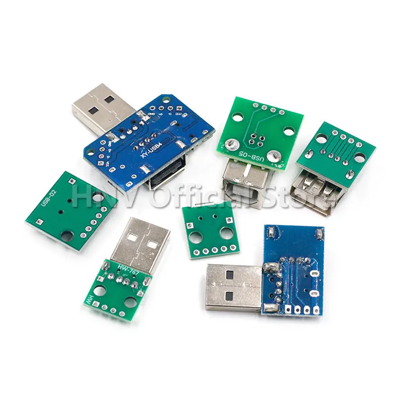 Conector USB macho/MINI MICRO USB A Adaptador DIP hembra, conector 2,54, conector B Tipo C, USB 2,0, convertidor PCB hembra 3,0, 1 ud.