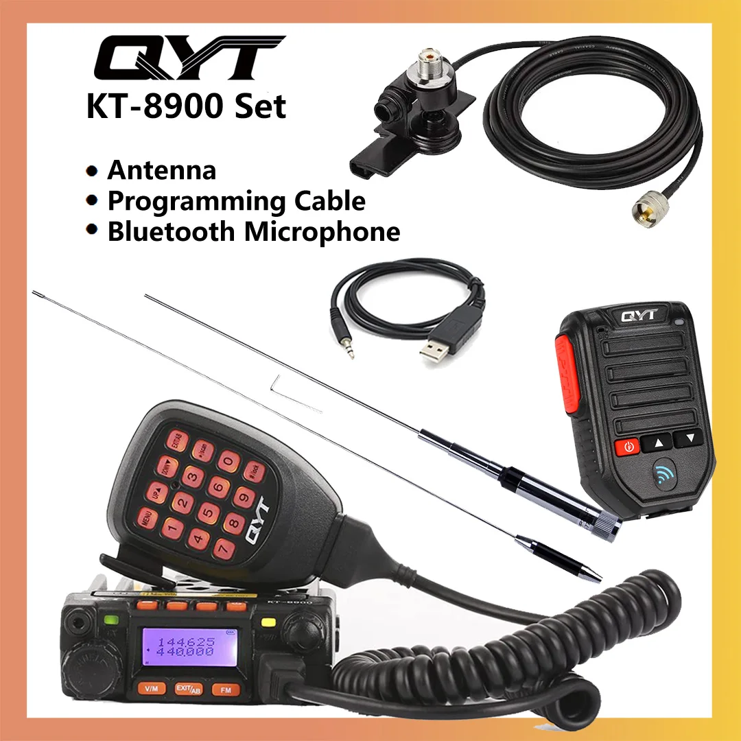 QYT KT-8900 Mini-Autoradio, 25 W, mobiler Transceiver, Dual-Band-Empfänger, Auto, mobiles Walike-Talkie, Dual-Standby, VHF/UHF-Mobilfunkgerät