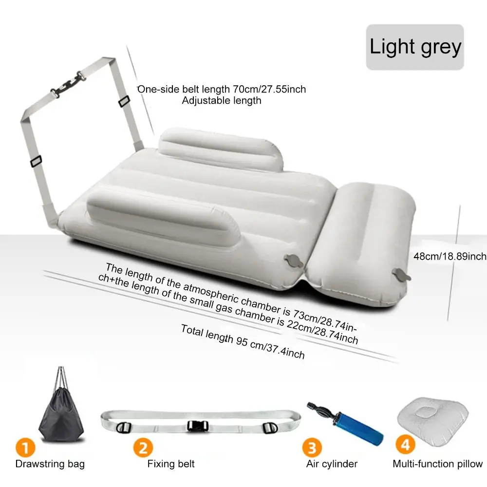Cama con pedales lavables para viaje, colchón inflable para niños, extensor de asiento, hamaca, cama de aire para bebé, reposapiés de larga distancia de Color sólido