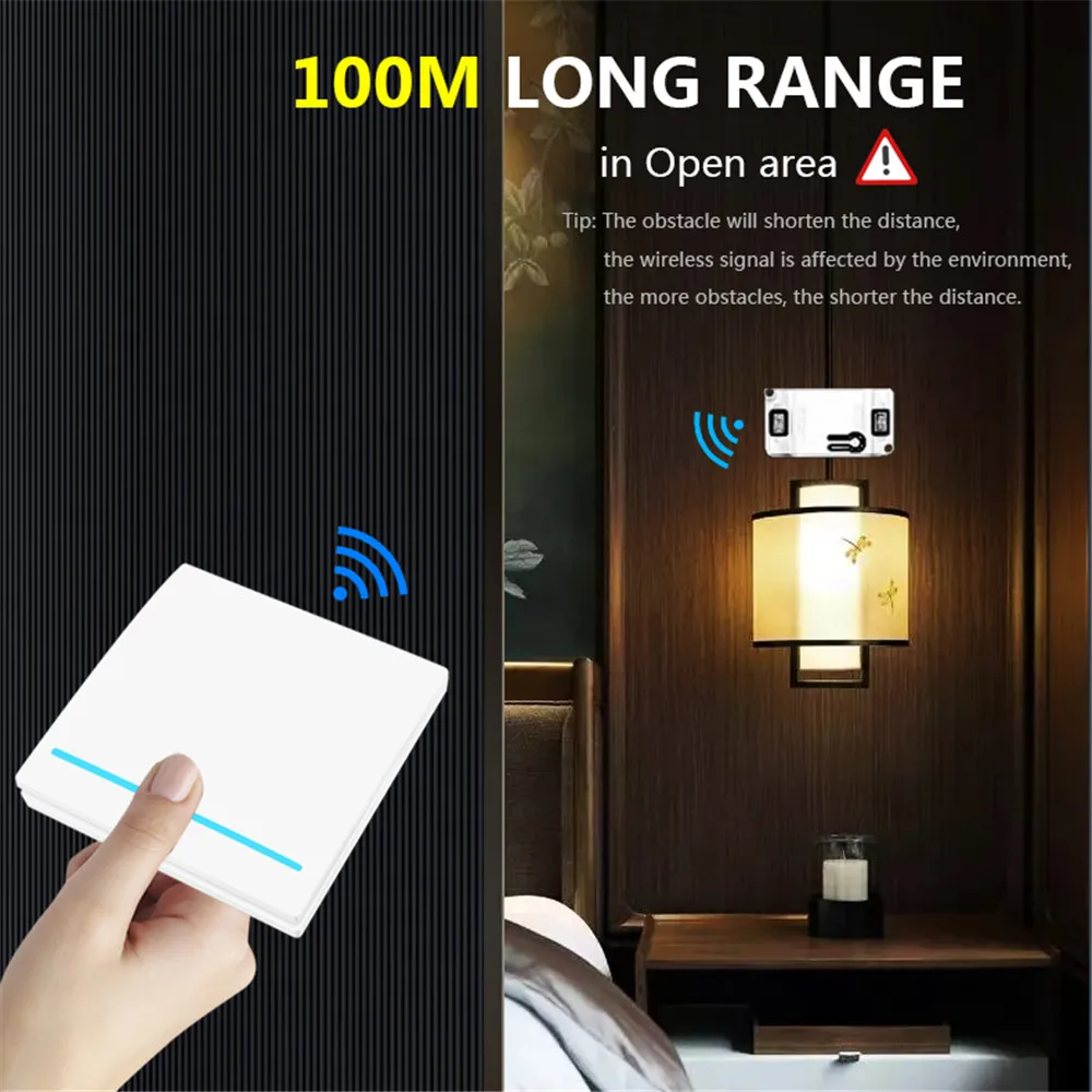 GERMA 1/2/3 Gang 433Mhz Smart Push Wireless Switch Licht RF Fernbedienung 110V 220V Empfänger Home Wandtaste Deckenleuchte