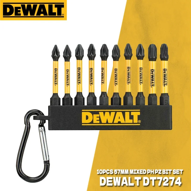 DEWALT DT7274 57 мм 10 шт. смешанная бита PH PZ FLEXTORQ винтовой брелок для ключей Dewalt аксессуары для электроинструментов DT7274-QZ