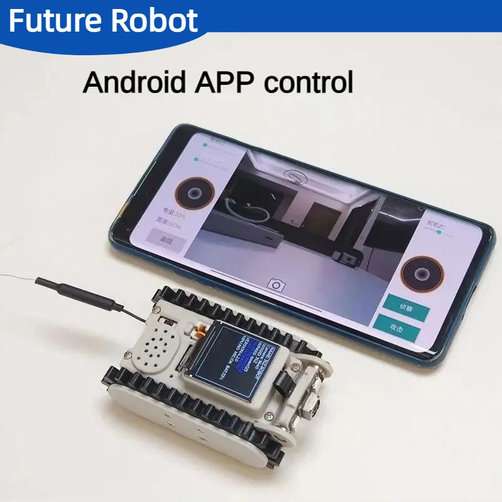 Pipeline Inspektion Drahtlose Video RC Auto Track Roboter mit Kamera Maker Lehre ESP32 Scannen Code Netzwerk DIY Programm Spielzeug