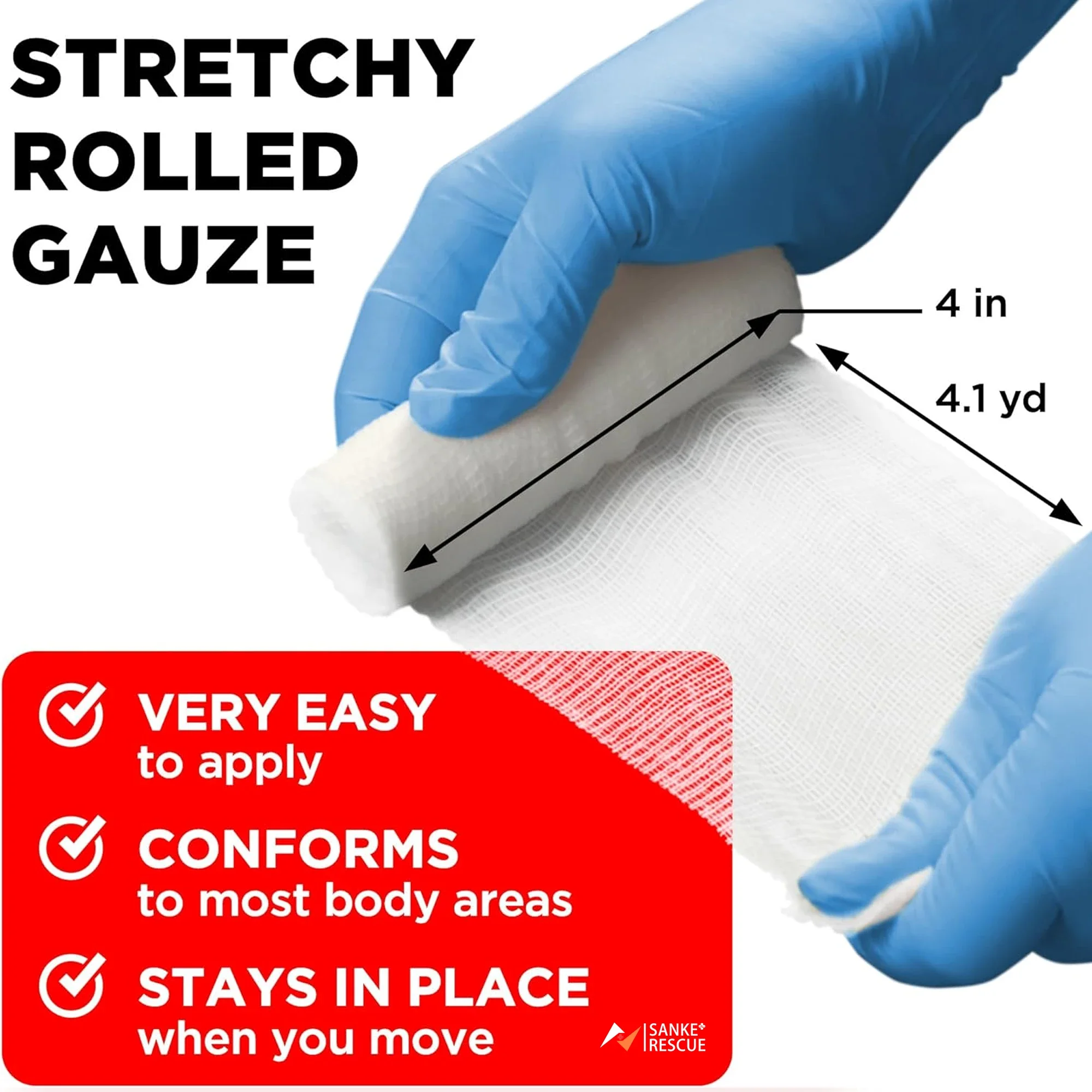 12-24 pçs/lote 7.5cmX4.5m Algodão PBT Bandagem Elástica Fornecimento Médico Conforming Gaze de Primeiros Socorros Para Curativo Cuidados de Emergência