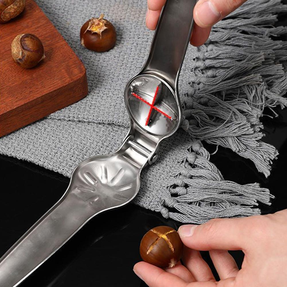 Abridor rápido de castañas de acero inoxidable 2 en 1, alicates para nueces, cortador de nueces, utensilios de cocina, accesorios de herramientas