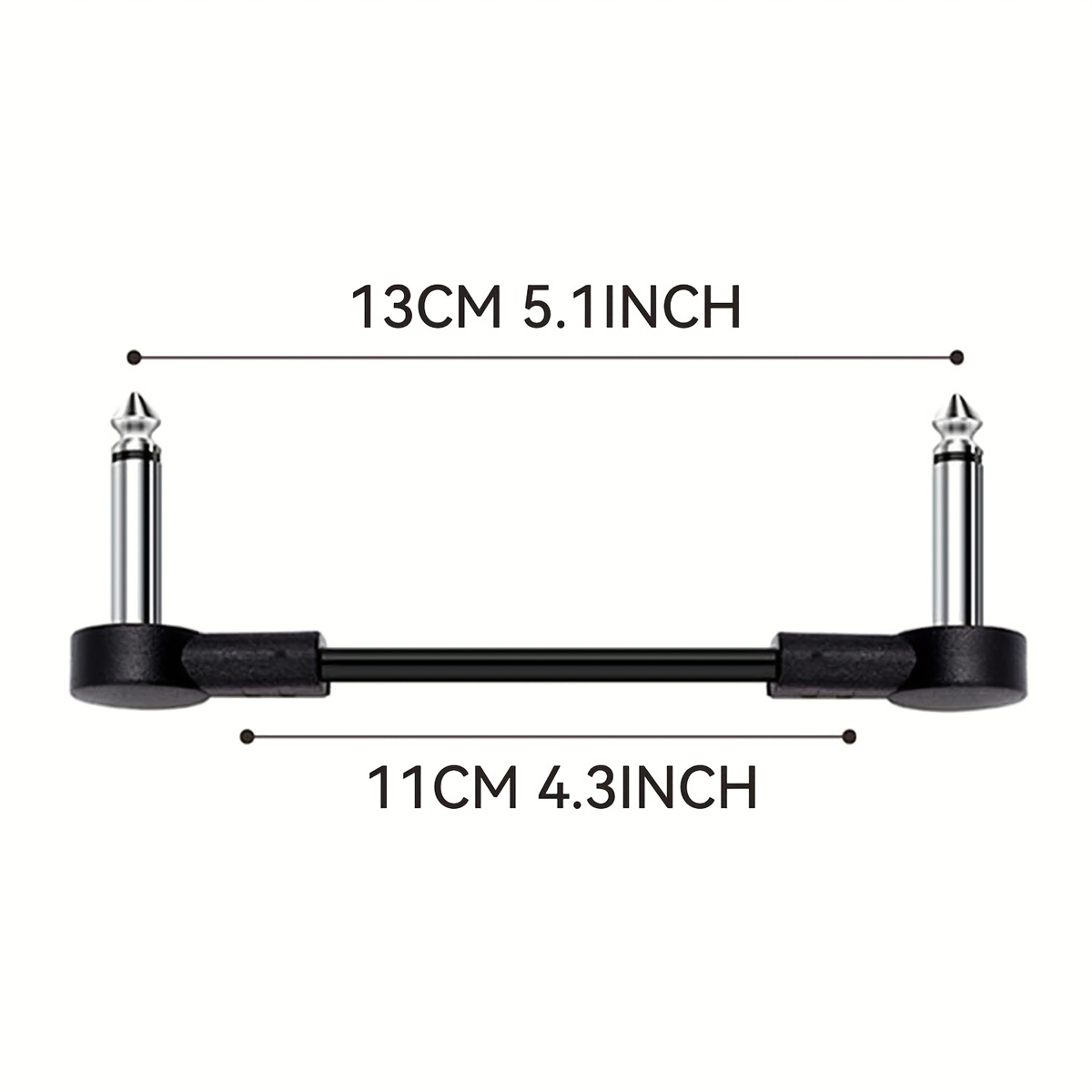 Miwayer pedal de efeito de guitarra cabos de remendo planos comprimento de 5 polegadas com conectores de ângulo reto de 1/4 kit de cabo de remendo 1 pacote