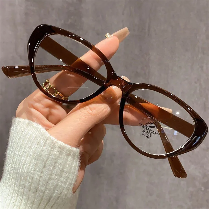 Gafas Retro para miopía, antiluz azul, ojo de gato, espejo plano HD, gafas para miopía, dioptrías Unisex de 0-0,5-1,0-1,5-2,0 a-4,0