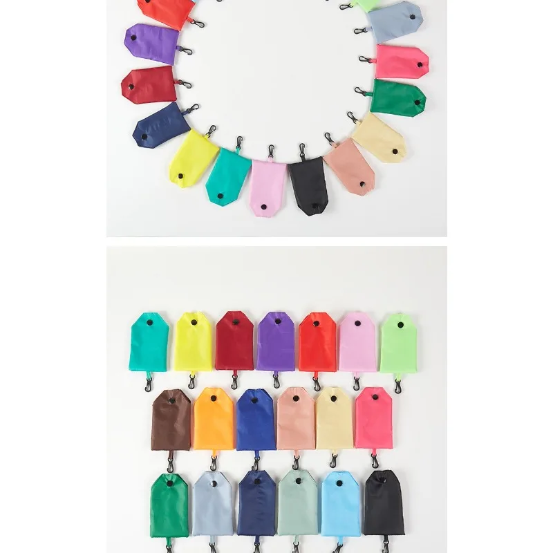 En el caso de las bolsas de compras ecológicas, plegables y reutilizables de color sólido para mujeres para comestibles de viaje de poliéster