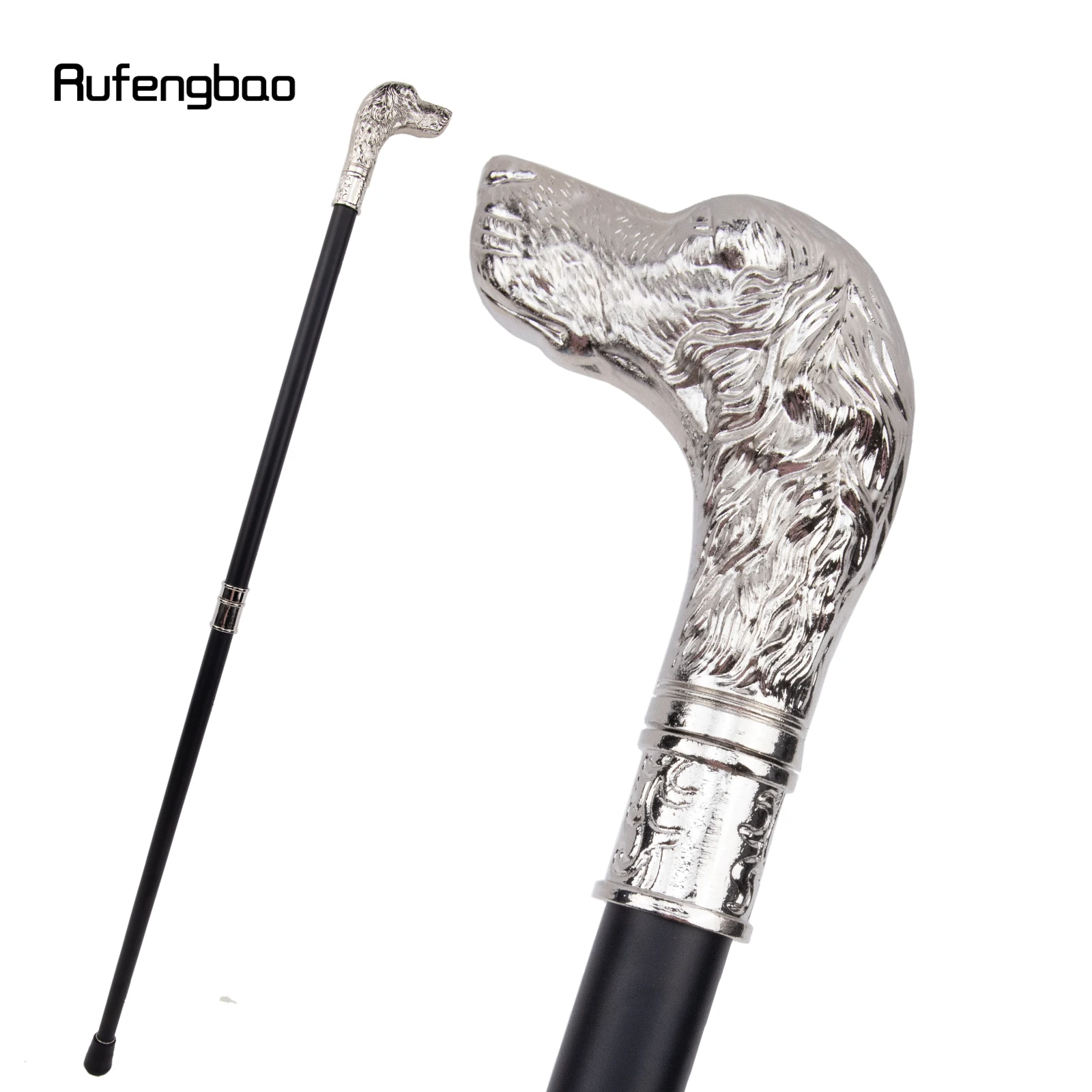 Bastón para caminar con cabeza de perro leal blanco, bastón decorativo a la moda para caballero, bastón elegante para Cosplay, bastón con perilla de 93cm