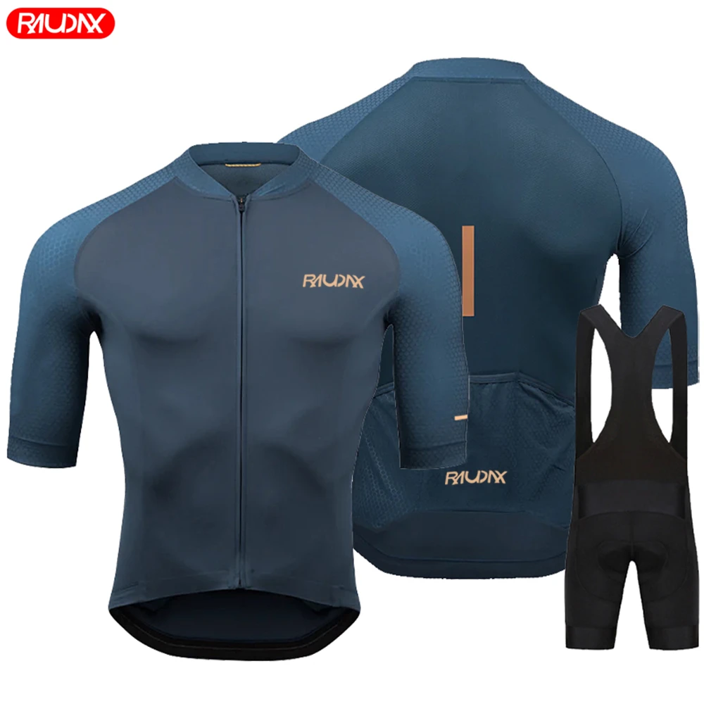 Raudax equipe 2024 homens verão manga curta conjunto camisa de ciclismo mtb maillot ropa ciclismo wear respirável roupas ciclismo