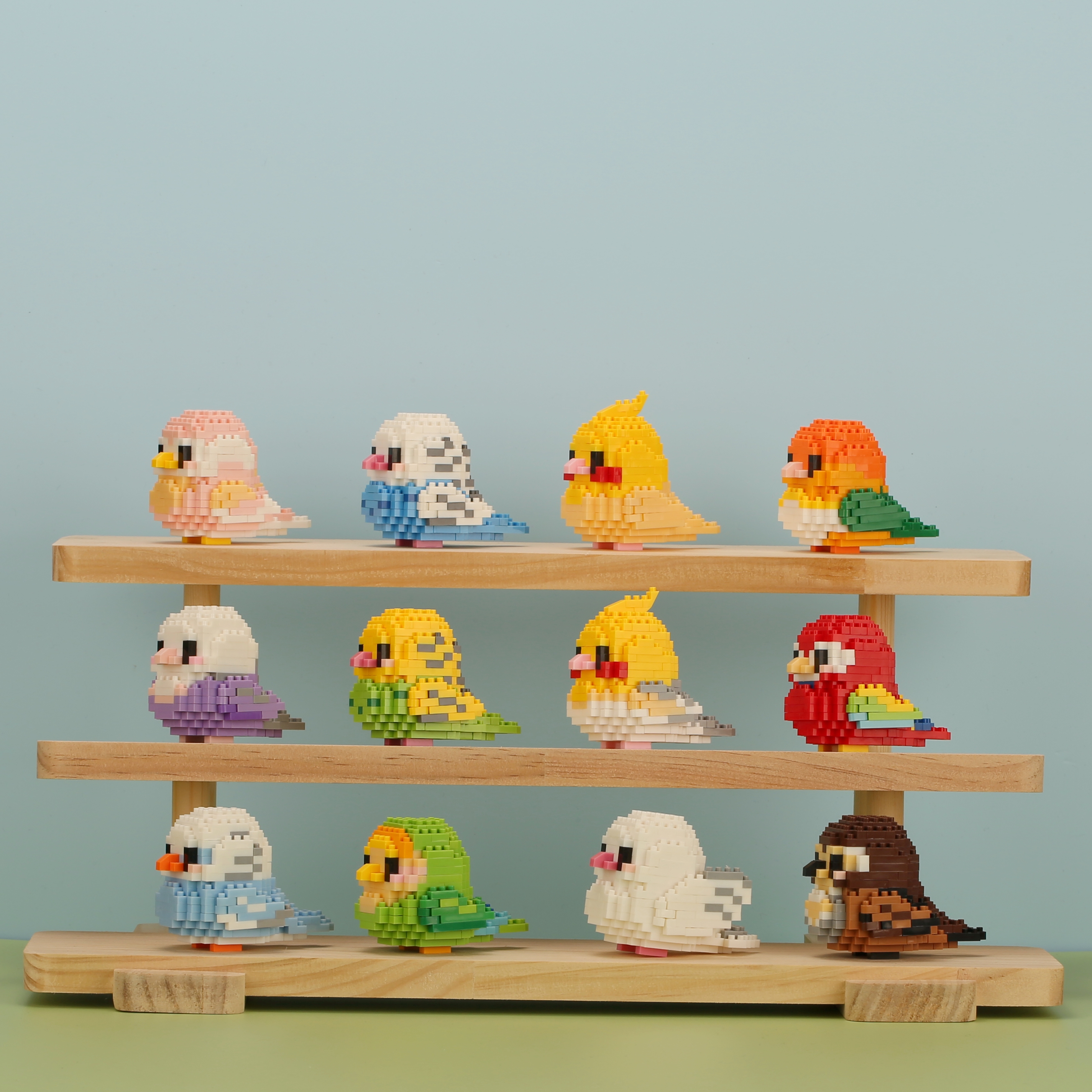 Moe Bird-serie bouwsteenspeelgoed, tafelornamenten, educatief speelgoed voor kinderen, geschikt voor jongens en meisjes Kerstmis