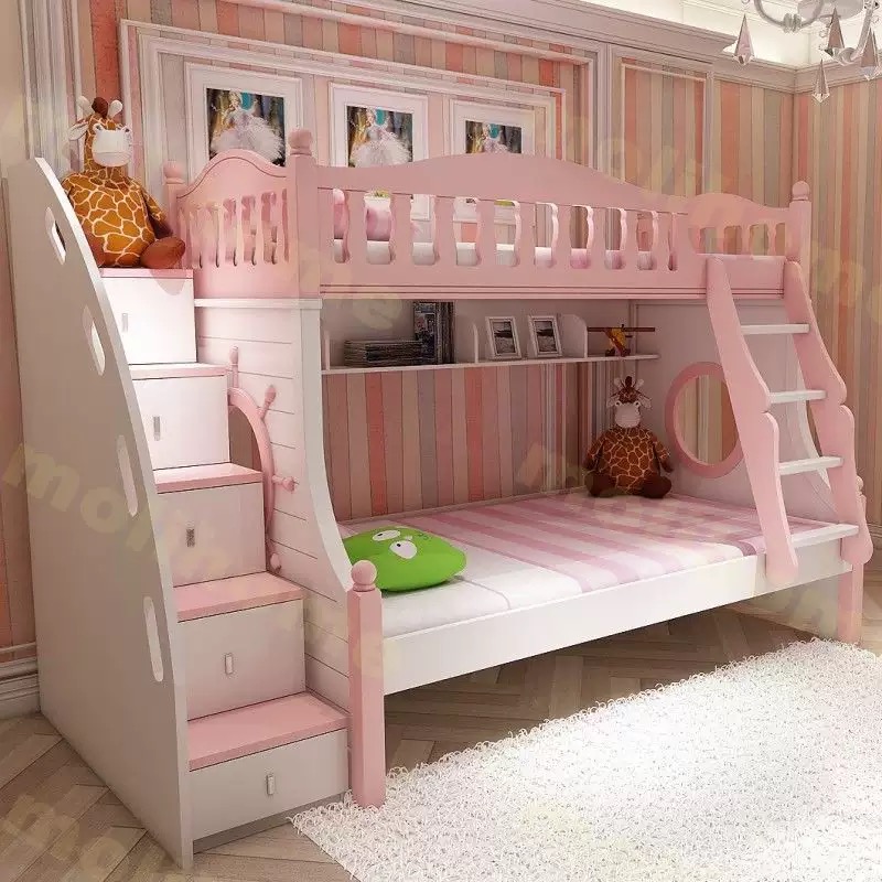 Solid Wood Full over Twin & Twin Bunk Bed with 3 Storage Drawers, for Bedroom for Girl Kids Adult