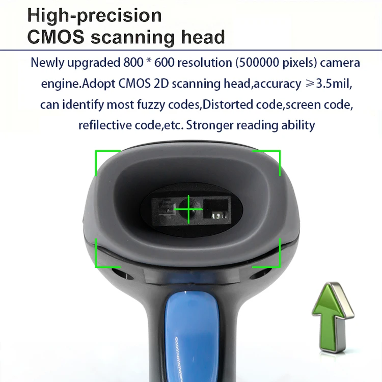 Bluetooth Wireless/Wired 2D Barcode Scanner Tragbare Handheld 1D/2D QR Code Reader Schnelle Identifizierung Scan CMOS für Einzelhandel Lager