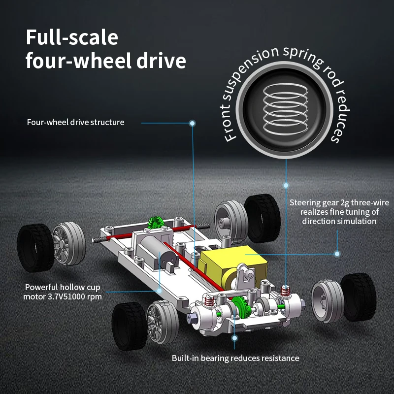 2.4g rc drift carro 1/43 4wd carro de controle remoto alta velocidade tração nas quatro rodas rádio controlado mini carro de corrida modelo meninos brinquedos presentes