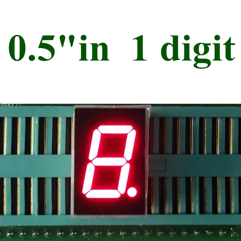 10 piezas 1 BIT 0,5 "0,5" Pantalla LED de estado dinámico, tubo Digital positivo de 7 segmentos, cátodo de ánodo común, rojo, verde, azul y blanco