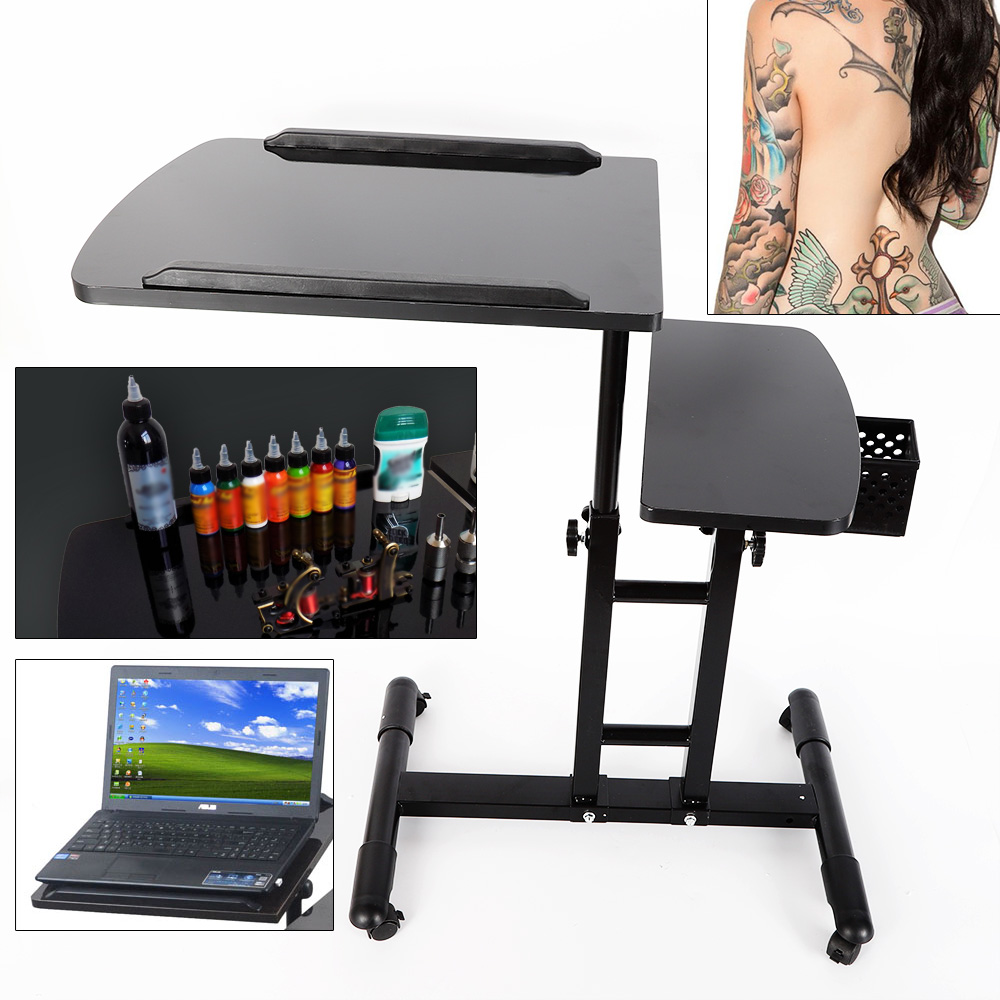 Tattoo Workbench Rolling Tray Adjustable Tattoo Work Station Equipment Supply Desk Barber Salon Trolley With Wheels