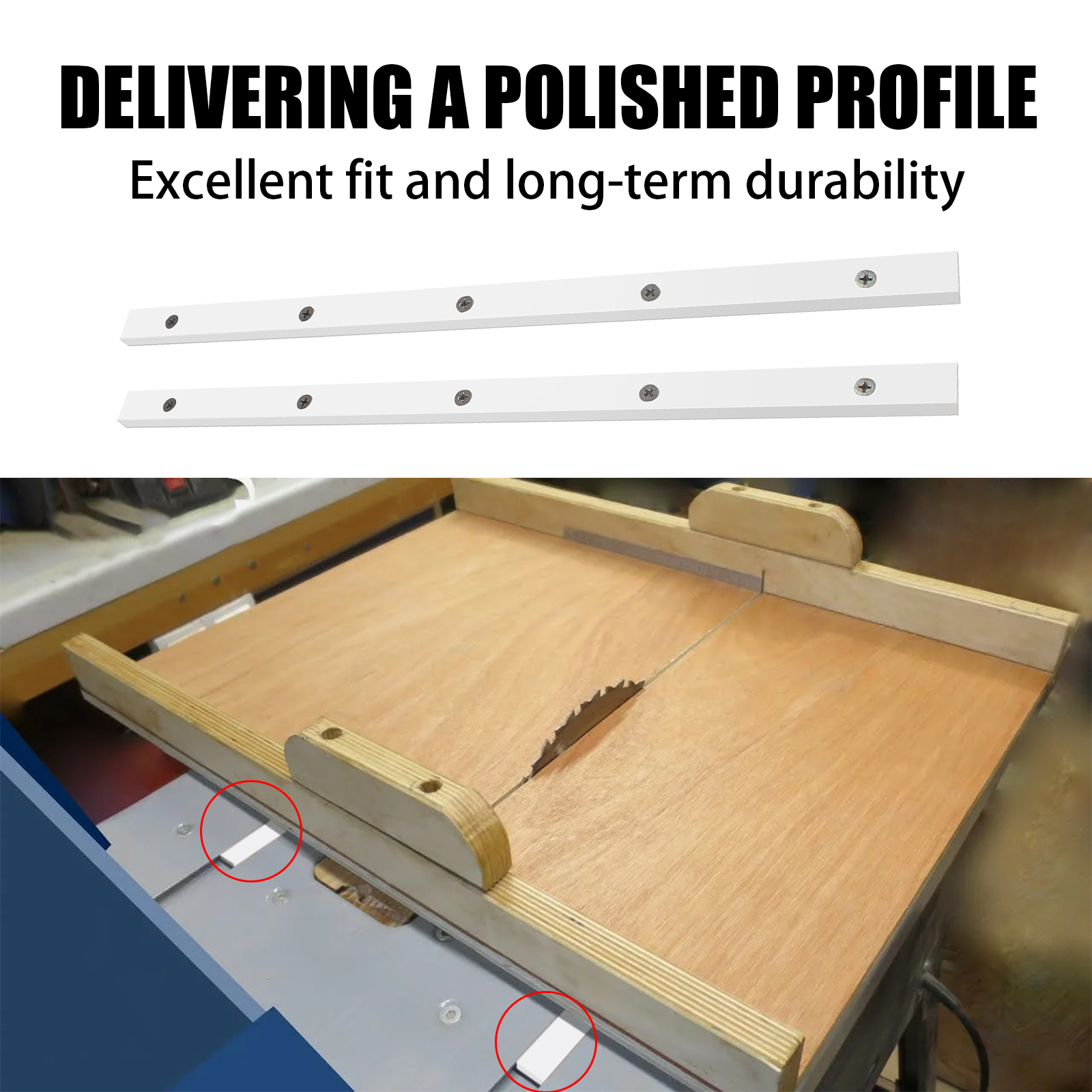 2pcs Miter Bar Slider Plastic U-tracks Slot Crosscut Sled Table Saw Gauge Woodworking Tool 3/4" X 3/8" X 17" Predrilled Holes