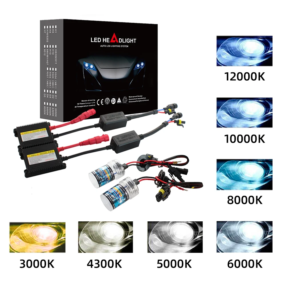 Kit de balasto delgado de xenón H7 35W 55W bombilla de faro de xenón HID 12V H1 H3 H11 h7 kit oculto de xenón 4300k 6000k reemplazar lámpara halógena