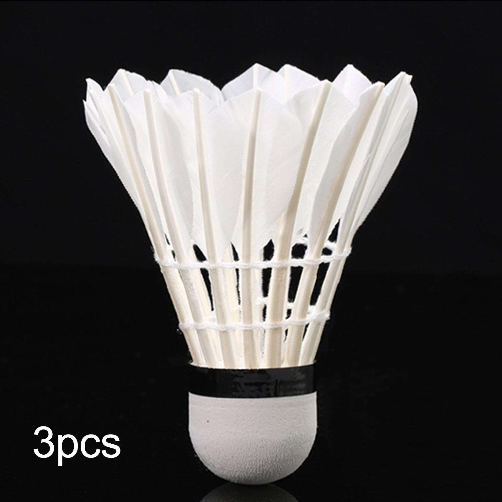 3x Badminton Shuttlecocks Professionele Witte Snelle Eendenveren Badmintonbal Voor Speltraining Sportbeoefening Jeugd