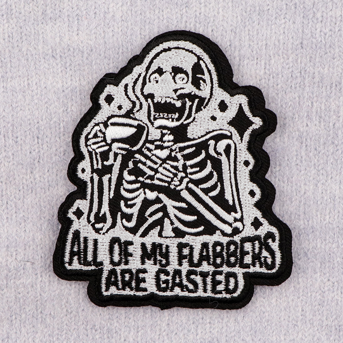 Skull Quotes Exquisite Embroidered Patch Emblem Iron on Cloth Appliques Thermo Adhesive for Jacket T-shirt DIY