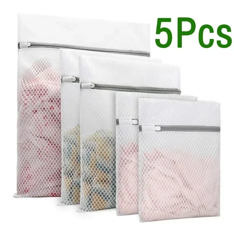 Bolsas de malla para lavandería, bolsas organizadoras de lavandería de malla duraderas en forma de panal, bolsa reutilizable para lavadoras, 5 uds.