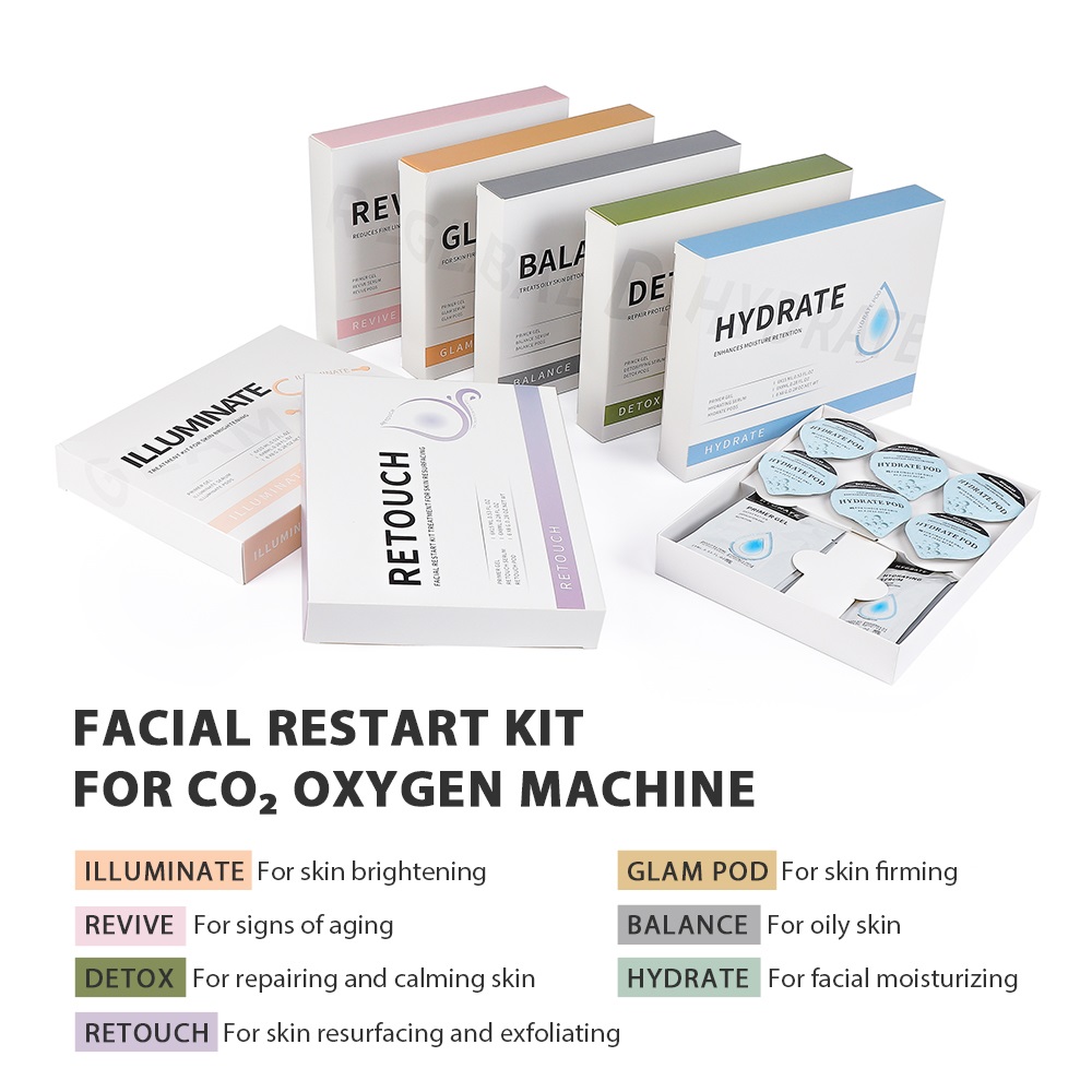 Glam Pod Per Aqua Macchina per il viso Cialde di CO2 Per Bubble Macchina per la bellezza del viso Revive Pods Co2 Capsule Gel Viso SPA Pelle pulita