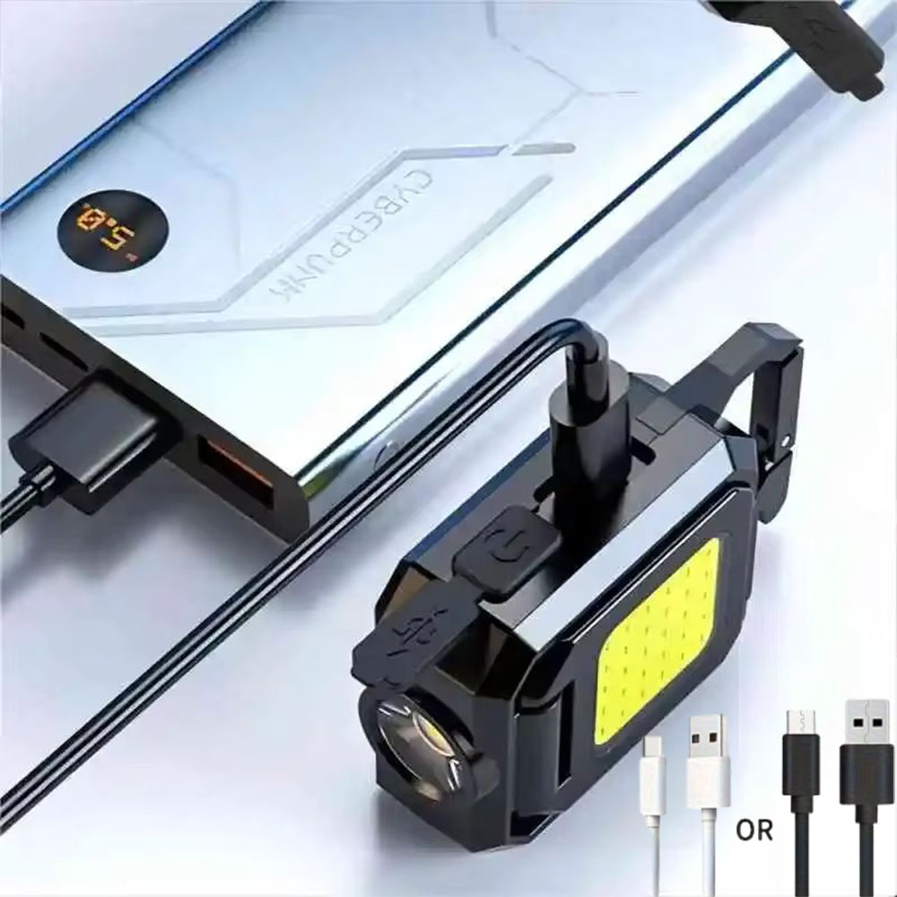 Linterna LED de alta potencia, luz de trabajo recargable por USB, resistente al agua, linterna para acampar, pesca, foco para exteriores