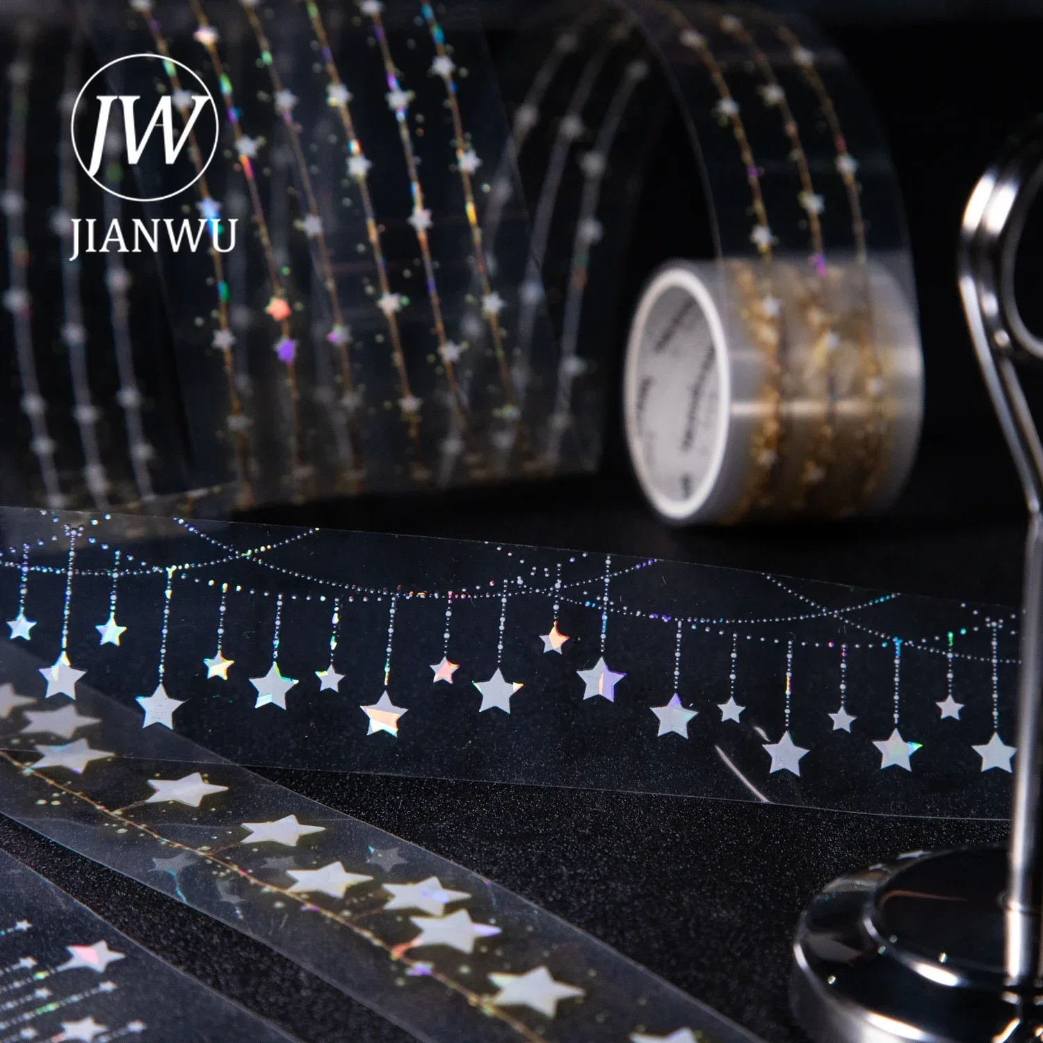 JIANWU 30mm * 200cm 스타 커튼 시리즈 빈티지 소재 콜라주 조경 애완 동물 테이프 크리 에이 티브 DIY 저널 편지지