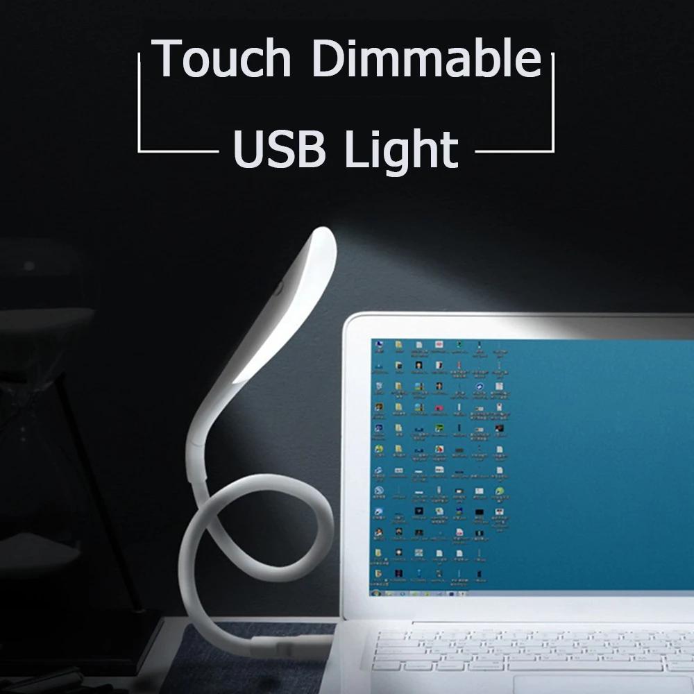 Mini Tragbare USB LED Licht Touch Sensor Lichter Dimmbare Einstellbare Helle Tisch Schreibtisch Lampe Für Power Bank PC Laptop Notebook