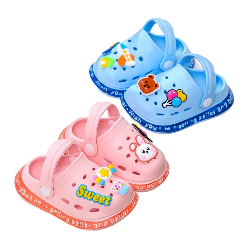 Letnie sandały dziecięce dziura buty dziecięce kapcie miękkie antypoślizgowe Cartoon DIY Design dziura buty dziecięce piaszczysta plaża dla chłopców dziewcząt