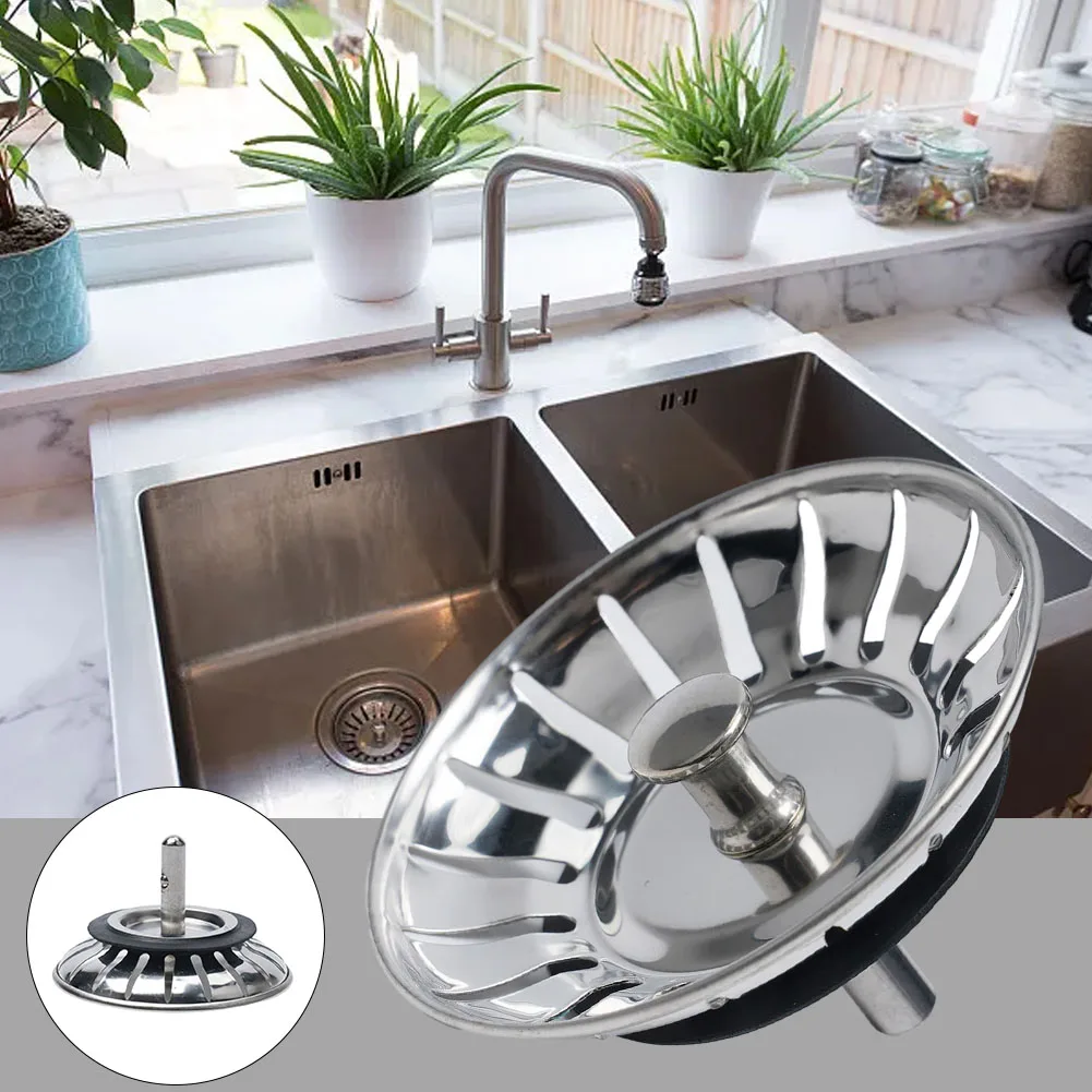 Pia da cozinha filtro de drenagem de resíduos plug 80mm coletor de aço inoxidável rolha dreno de esgoto do banheiro uso de fornecimento
