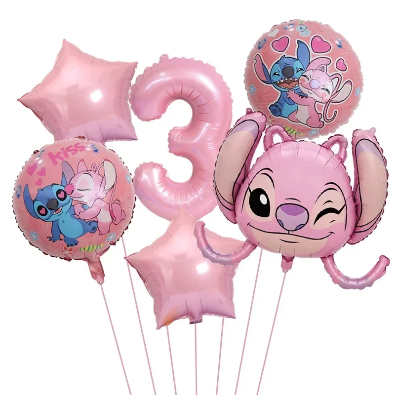 1 set di palloncini per feste a tema Lilo & Stitch Set di palloncini in foglio di alluminio con punto carino per la decorazione di compleanno di ragazzi e ragazze