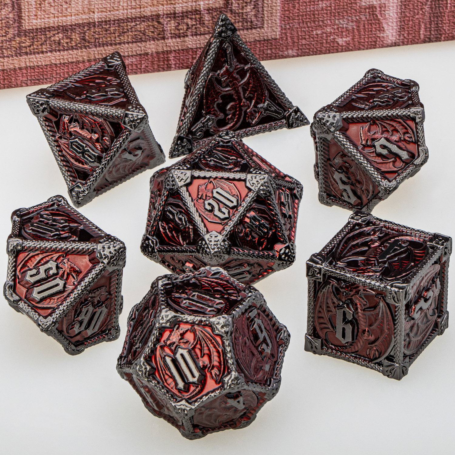 Metal dnd dados masmorra e dragão d & d dados poliédricos rpg d & d dragão dados conjunto rpg jogos de dramatização d20 d12 d10 d8 d6