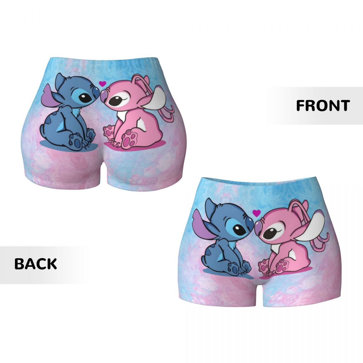 Pantalones cortos personalizados de Lilo y Stitch para mujer, pantalones cortos de entrenamiento Kawaii para Yoga, gimnasio, atletismo, correr, voleibol