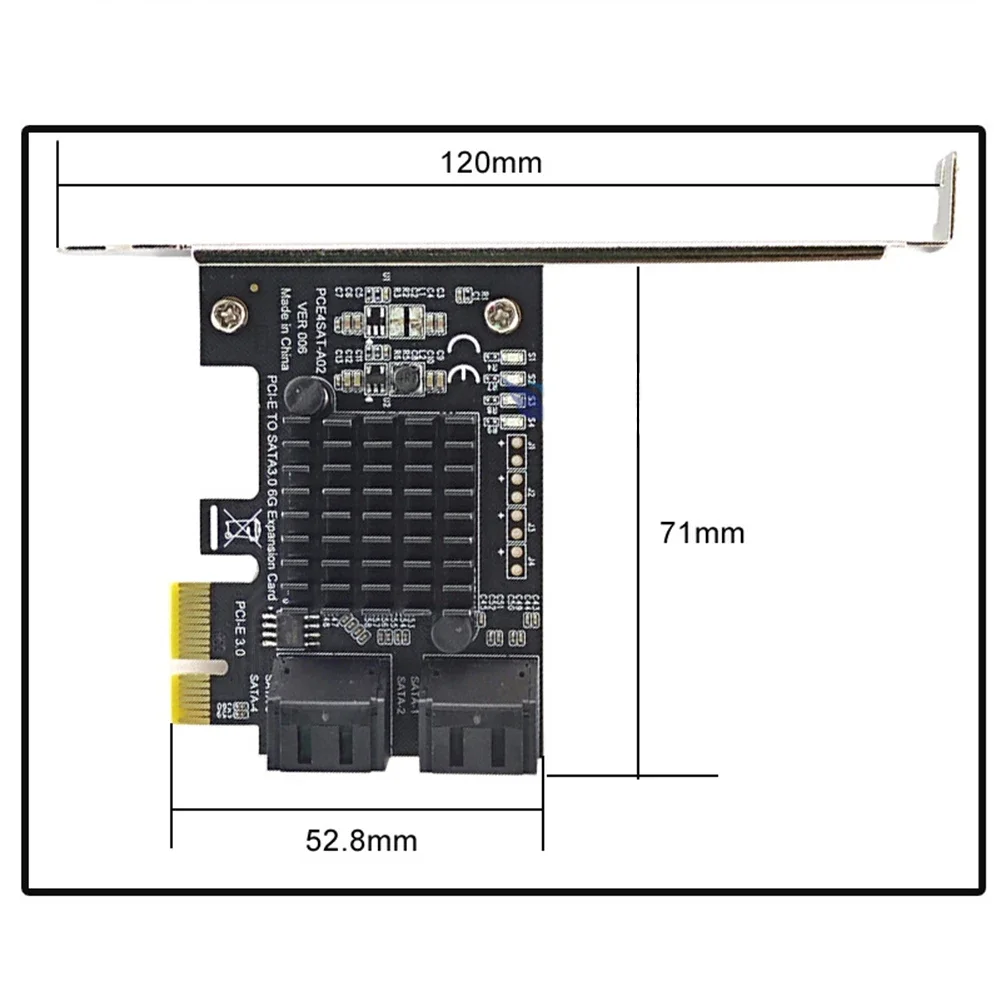 4 พอร์ต SATA III การ์ดขยาย PCIe 6Gbps SATA 3.0 ไปยัง PCI-e 1X การ์ด PCI Express อะแดปเตอร์เพิ่มการ์ด PCI-E X4 X8 X16