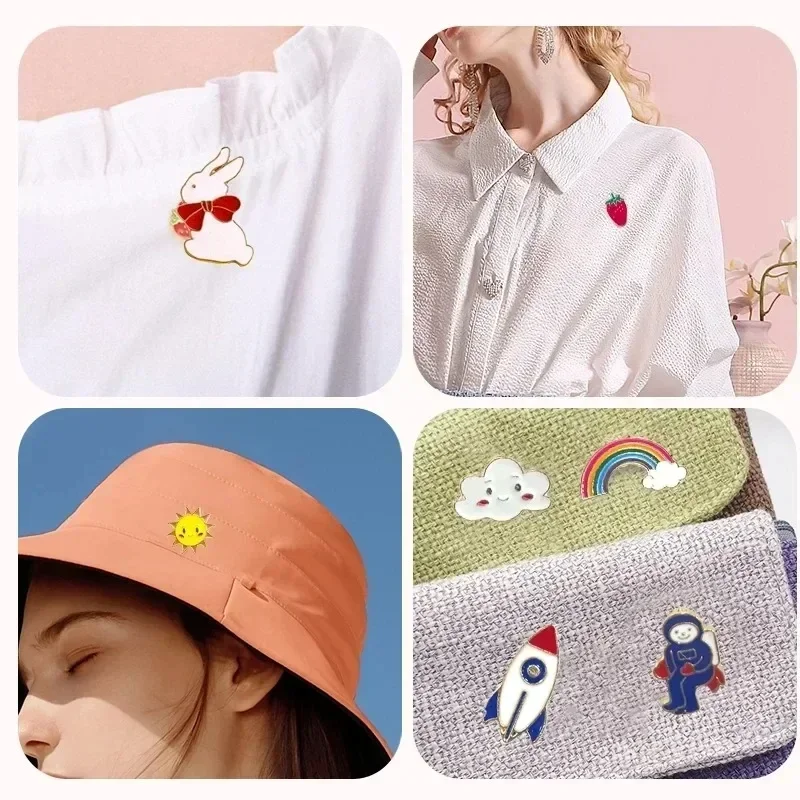 10–100 Stück Emaille-Abzeichen, Anstecknadeln, Broschen, niedliche Cartoon-Broschen für Kinder und Frauen, kleiner Metallschmuck mit vielen verschiedenen Formen