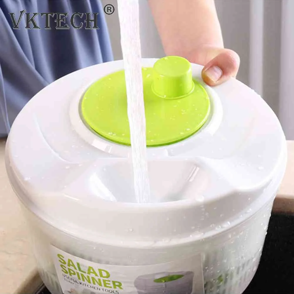 Multifunction Salad Spinner Lettuce Dryer Manual Vegetable Drainer Crisper Strainer For Washing Drying Leafy Kitchen Accesosries