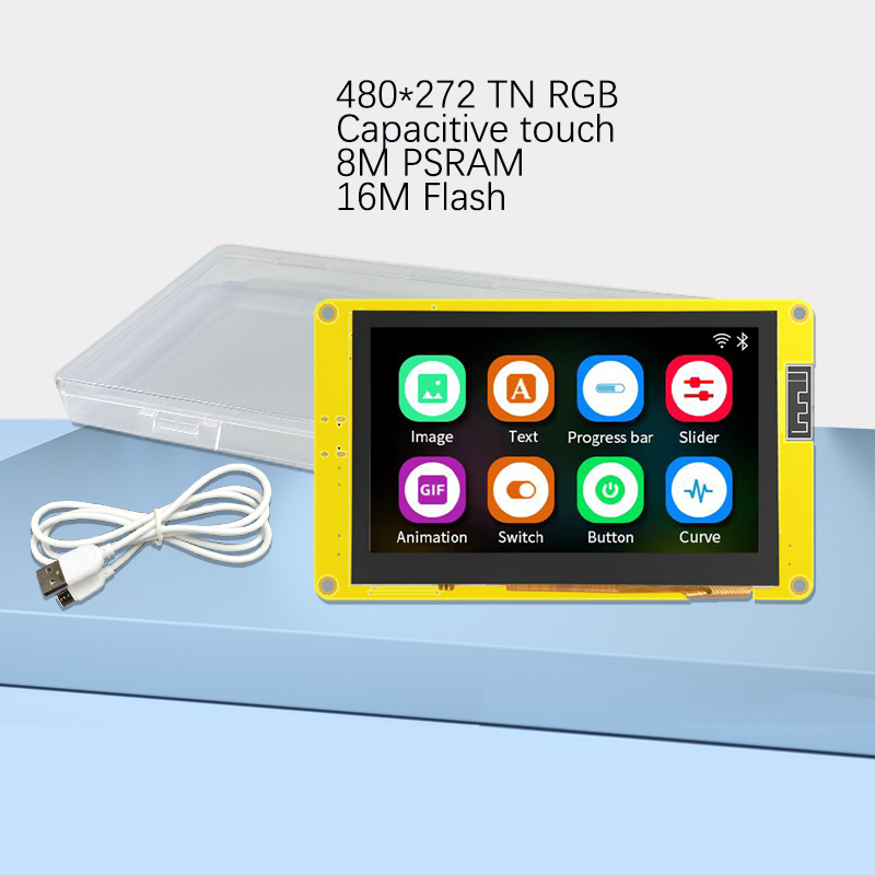 ESP32-S3 hmi 8m psram 16m flash arduino lvgl wifi & bluetooth 4.3 "480*272 tela de exibição inteligente 4.3 polegadas rgb lcd módulo tft