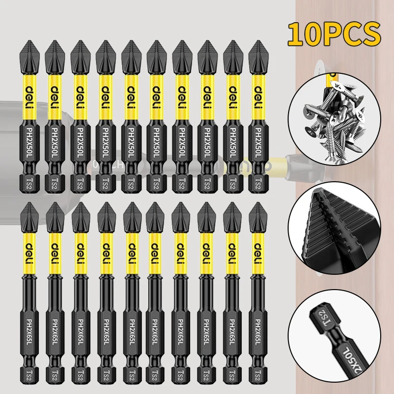 Anti-Slip and Shock-Proof Bits Screwdriver Bits High Hardness Strong Magnetic 25/50/65/70/90/150mm Ph2 Screwdriver Set