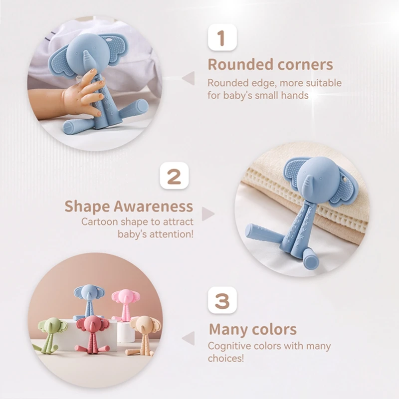 1PC 아기 실리콘 Teether 장난감 식품 학년 실리콘 동물 그립 젖니가 남 장난감 신생아 진정 치아 젖니가 남 장난감 선물