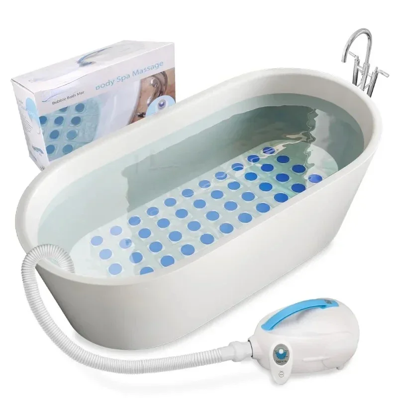 Hot Sellers.Portable Spa Bubble Bath Massager - Thermal Spa Waterproof Non-slip Mat with Suction Cup Bottom, Motorized Air Pum.N